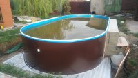 Каркасный бассейн морозоустойчивый Лагуна стальной 5.5х3.05х1.25м овальный (вкапываемый) цвет Шоколад. 54930501