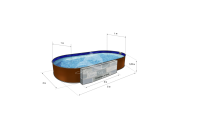 Каркасный бассейн морозоустойчивый Лагуна стальной 5х2х1.25м овальный (вкапываемый)/ТМ916