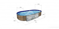 Каркасный бассейн морозоустойчивый Лагуна стальной 550х366х125см овальный (вкапываемый) 54936601