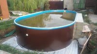 Каркасный бассейн морозоустойчивый Лагуна стальной 7.30х3.66х1.25м овальный (вкапываемый) цвет Шоколад. 73236601
