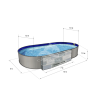 Каркасный бассейн морозоустойчивый Лагуна стальной (Гигабасс) 10 х 3 х 1.5м овальный (вкапываемый) цвет Платина/ТМ879/100300