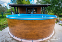 Каркасный бассейн морозоустойчивый Larimar 4.88 х 1.25м (полная комплектация) цвет  Дерево. 48803F