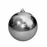 Новогодний шар серебренный, глянцевый 150мм в прозрачной упаковке. арт.150SV01-01 