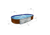 Каркасный бассейн морозоустойчивый Лагуна стальной 3.5 х 2.5 х1.25м овальный (вкапываемый)/ТМ826