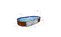 Каркасный бассейн морозоустойчивый Лагуна стальной 4 х 3 х 1.25м овальный (вкапываемый)/ТМ827