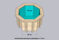 Деревянный морозоустойчивый круглый бассейн (купель) 1.35 х 1.35 м глубина 1.15м/ДБ135135120