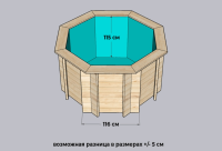 Деревянный морозоустойчивый бассейн (купель) 1.83 х 1.83 м глубина 1.15м/1.3м Кристалл