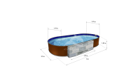 Каркасный бассейн морозоустойчивый Лагуна стальной 6.0х3.5 х 1.25м овальный (вкапываемый)/ТМ831