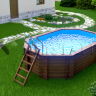 Деревянный морозоустойчивый овальный бассейн 