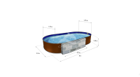 Каркасный бассейн морозоустойчивый Лагуна стальной 8 х 3.5 х 1.25м овальный (вкапываемый)/ТМ836