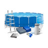 Каркасный бассейн 457х122см, Metal Frame Pool, фильтр насос 3785 л/ч, лестница, тент, подстилка Intex/28242